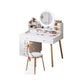 Contemporary Rubberwood Make-up Vanity with Mirror and Stool