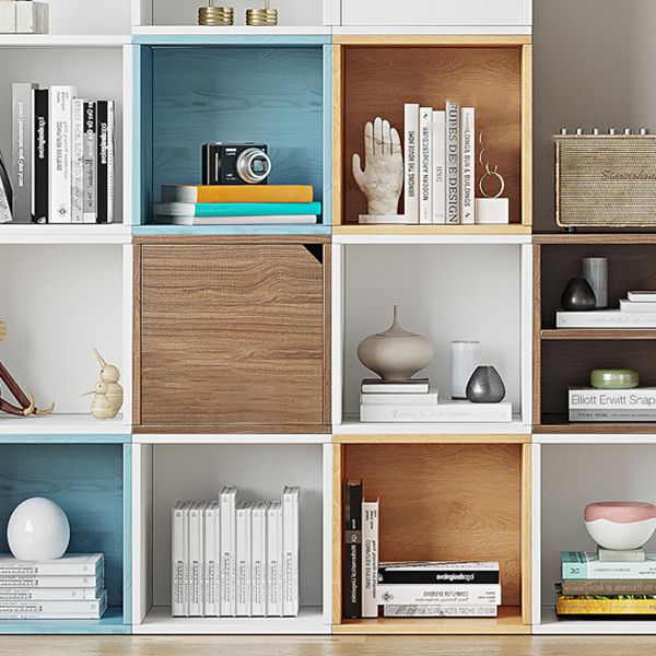 Scandinavian Standard Book Shelf 11.8" W Wood Bookcase for Home