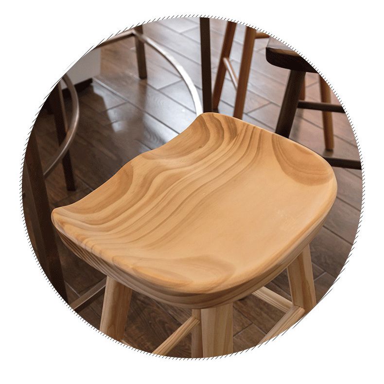 モダンなブリストルソリッドウッドバースツールバックレスフットレストバースツール