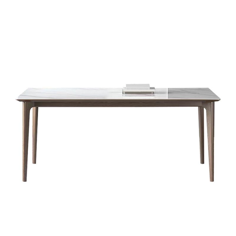 Industrial Style Dinner Table Stone Rectangle Dining Site Table in White Clearhalo 'Dining Tables & Seating' 'Dining Tables' 'dining_table' 'furn' 'furn_dining_table' 'Furniture' 'Kitchen & Dining Furniture' 1200x1200_13ab0831-8714-4c32-968b-4db5476976f5