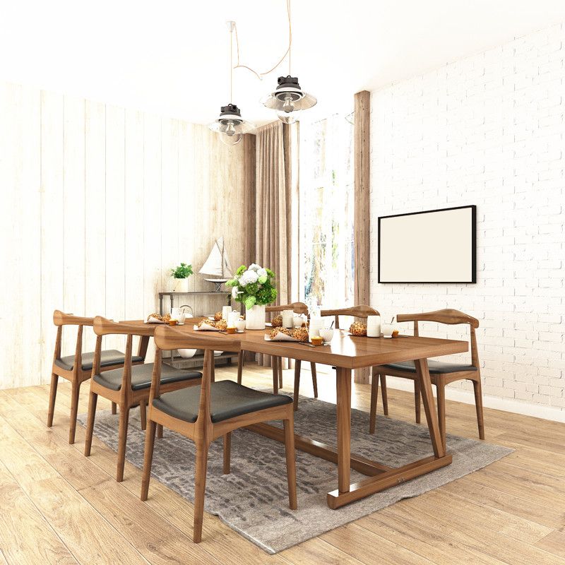 Contemporary Solid Wood Dining Table Rectangle Table with Trestle Base Clearhalo ' dining_table' 'Dining Tables & Seating' 'Dining Tables' 'furn' 'furn_dining_table' 'Furniture' 'furniture_dining_table' 'Kitchen & Dining Furniture' 'kitchen&dining_furn' 'kitchen' 'kitchen_dining_table' 1200x1200_13abd82c-7b61-4b2d-b135-2fd0c0e8f490