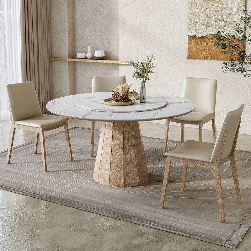 Modern Round Table White Sintered Stone Dining Table for Home Clearhalo 'Dining Tables & Seating' 'Dining Tables' 'dining_table' 'furn' 'furn_dining_table' 'Furniture' 'Kitchen & Dining Furniture' 1200x1200_13ac3efe-d539-4667-8df2-f2c0a72f73fd