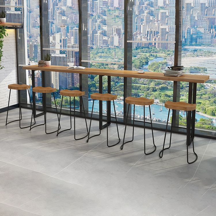 Sled Natural Wood Bistro Accent Dining Table Modern Rectangle Pub Height Dining Table Clearhalo 'Bar Furniture' 'Bar Tables' 'bar_tables' 'furn' 'furn_bar_tables' 'Furniture' 'furniture_bar_tables' 'Kitchen & Dining Furniture' 'kitchen&dining_furn' 'kitchen' 1200x1200_13ac8b08-0ca5-4a12-a364-e3ee9eeb011e