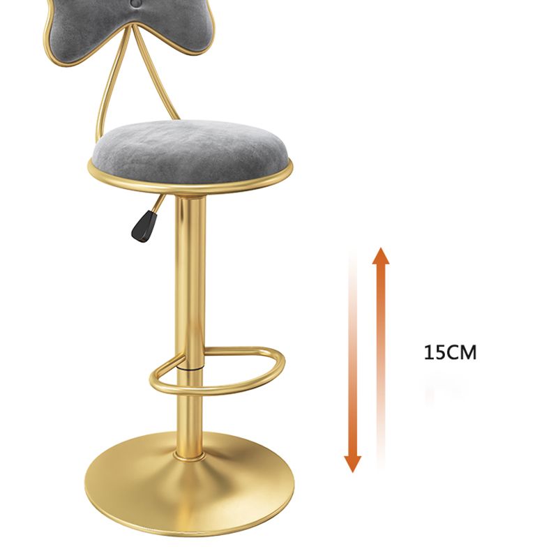 Scandinavian Design Upholstered Bar Stools with Fabric Round Stools with Footrest Clearhalo 'Bar Furniture' 'Bar Stools' 'bar_stools' 'furn' 'furn_bar_stools' 'Furniture' 'furniture_bar_stools' 'Kitchen & Dining Furniture' 1200x1200_13ae0a9f-5d01-4c42-a8ed-05beeec29b07