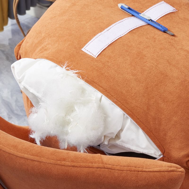 Moderner orangefarbener Schaukelstuhl Leder tränenresistent Rocker Stuhl für Wohnzimmer