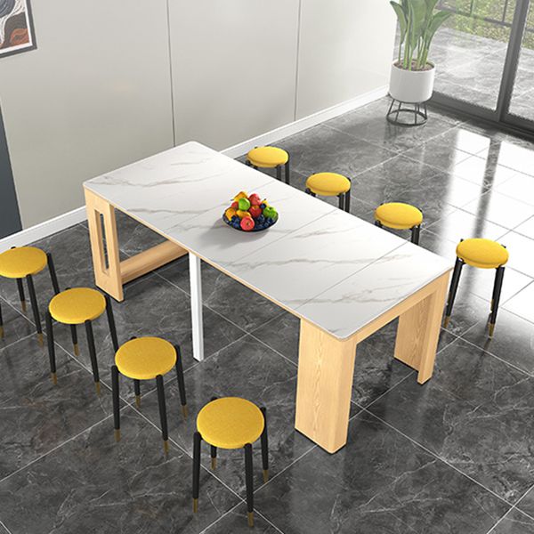 73'' Foldable Poplar Wood Table Extendable Rectangle Table with 5 Legs Clearhalo ' dining_table' 'Dining Tables & Seating' 'Dining Tables' 'furn' 'furn_dining_table' 'Furniture' 'furniture_dining_table' 'Kitchen & Dining Furniture' 'kitchen&dining_furn' 'kitchen' 'kitchen_dining_table' 1200x1200_13ae126d-e846-4749-bc0b-9e34f238e2f8