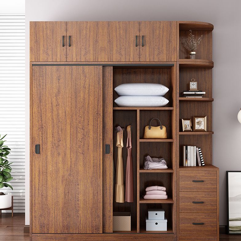 Engineered Wood Wardrobe Armoire Modern Storage Cabinet with Shelves Clearhalo 'Armoires & Wardrobes' 'armoires_wardrobes' 'Bedroom Furniture' 'furn' 'furn_armoires_wardrobes' 'Furniture' 1200x1200_13b03786-8a56-4fe6-a424-745382d8d76d