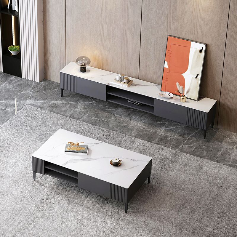 Contemporary TV Stand Stone Marble Top TV Cabinet with Splayed Legs Clearhalo 'furn' 'furn_tv_stands_entertainment_centers' 'Furniture' 'Living Room Furniture' 'TV Stands & Entertainment Centers' 'TV Stands & Media Storage Furniture' 'tv_stands_entertainment_centers' 1200x1200_13b1217f-d452-446c-a584-87094d192d34