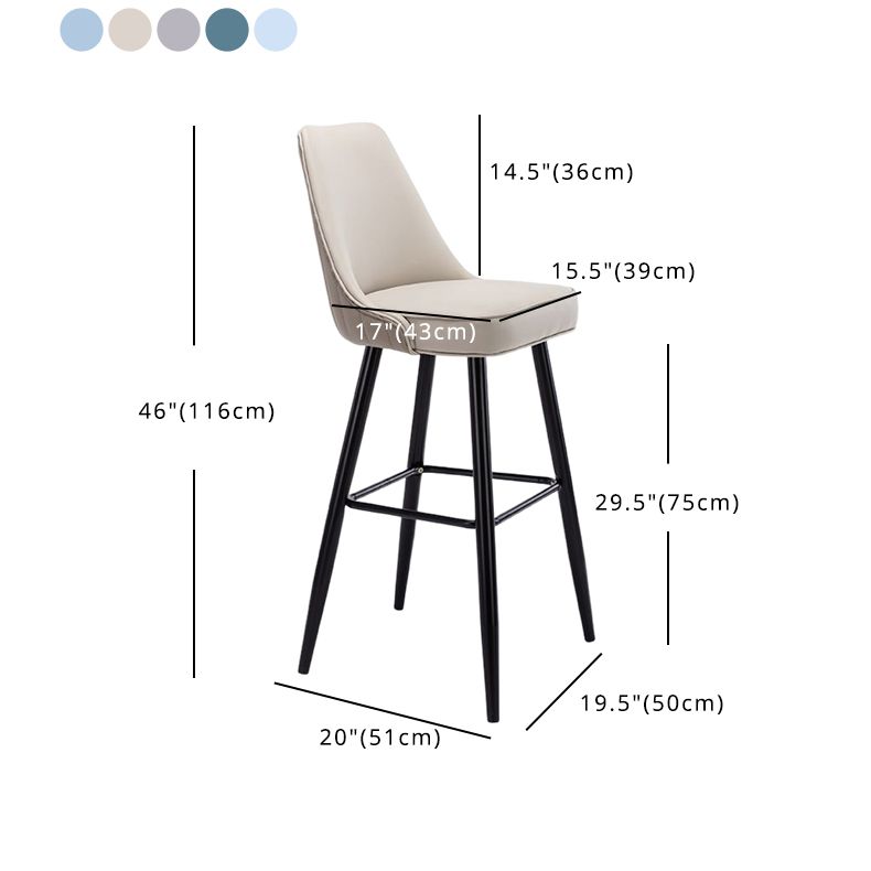 Contemporary Metal Leather Bar Stools Bristol Barstool with Iron Legs and Low Back Clearhalo 'Bar Furniture' 'Bar Stools' 'bar_stools' 'furn' 'furn_bar_stools' 'furniture_bar_stools' 'Kitchen & Dining Furniture' 'kitchen&dining_furn' 'kitchen' 'kitchen_furn' Furniture' 1200x1200_13b29069-ef94-4457-9c5e-469755ca89c6