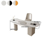 Scrivania per computer in marmo contemporaneo per casa da 30 "h con gambe in legno