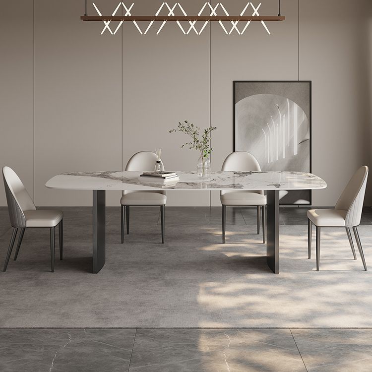 Ensemble de table à manger moderne en pierre 1/4/5/6 PCS PCS SETT avec chaises rembourrées