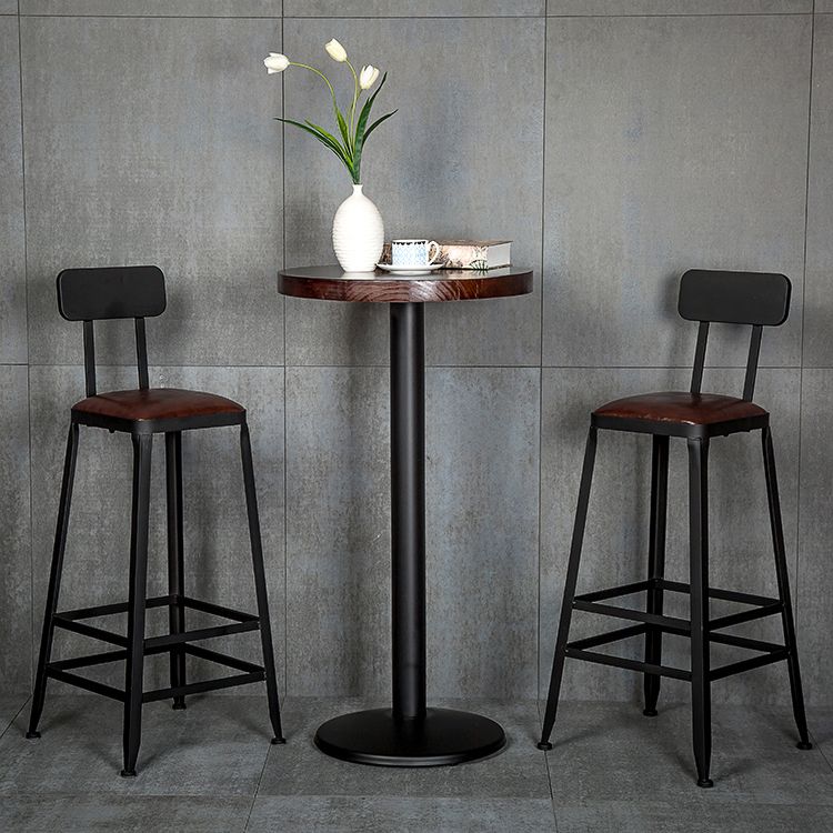 Industrial Brown Leather Bar Stools Square Stool with Metal Base Clearhalo 'Bar Furniture' 'Bar Stools' 'bar_stools' 'furniture_bar_stools' 'Kitchen & Dining Furniture' 'kitchen&dining_furn' 'kitchen' 'kitchen_furn' Furniture' 1200x1200_13b4fe2d-9b67-4940-82cc-b143a7a9b92b