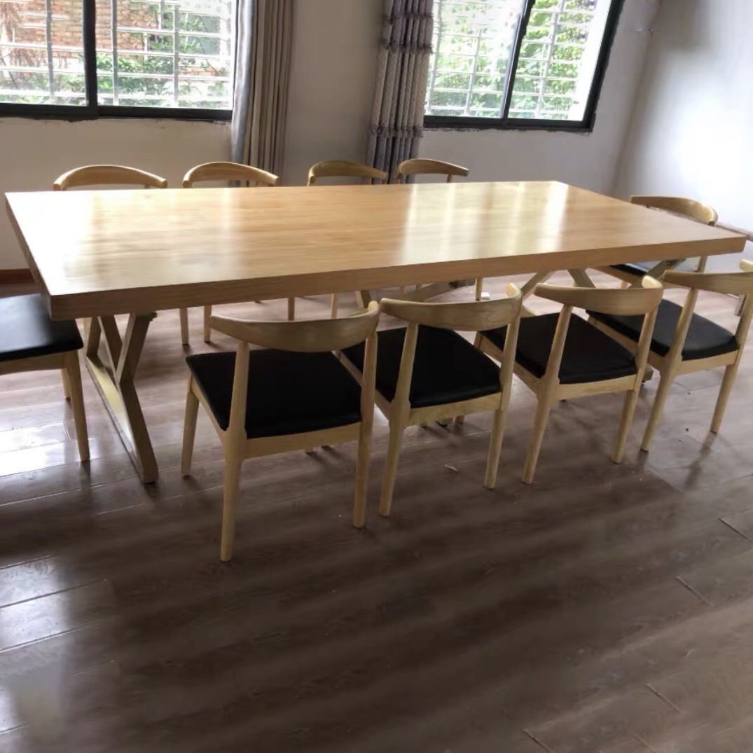 Rectangle Wood Color Dining Table Pine Solid Wood Table Glam for Dining Room Clearhalo ' dining_table' 'Dining Tables & Seating' 'Dining Tables' 'furn' 'furn_dining_table' 'Furniture' 'furniture_dining_table' 'Kitchen & Dining Furniture' 'kitchen&dining_furn' 'kitchen' 'kitchen_dining_table' 1200x1200_13b66f61-b202-43b4-ae6e-e071003c174e