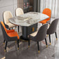 Glam Sintered Stone Top Table Round Shape Standard Dining Table for Kitchen Clearhalo ' dining_table' 'Dining Tables & Seating' 'Dining Tables' 'furn' 'furn_dining_table' 'Furniture' 'furniture_dining_table' 'Kitchen & Dining Furniture' 'kitchen&dining_furn' 'kitchen' 'kitchen_dining_table' 1200x1200_13b6c4a0-6675-4170-86a5-6dc8a2beda02