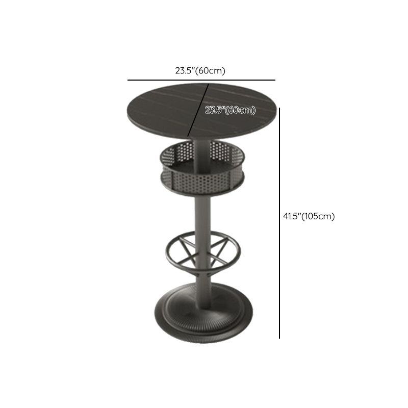 Industrial Black Bar Table Living Room Bistro Bar Desk with Storage Clearhalo 'Bar Furniture' 'Bar Tables' 'bar_tables' 'furn' 'furn_bar_tables' 'Furniture' 'Kitchen & Dining Furniture' 1200x1200_13b6ec22-4fba-4af2-a235-5e3fe244b4d4