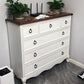 Retro Bedroom Storage Chest Solid Wood Chest Dresser with 5 / 6 Drawers