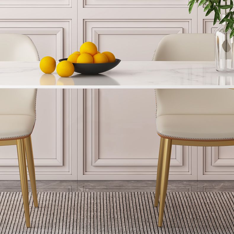 Glam Eetkamerset 1/4/6-delig Gouden roestvrijstalen frame eettafel en stoelen