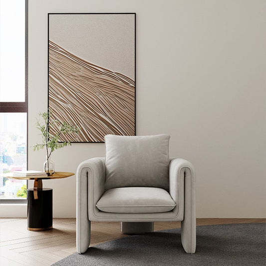 Contemporary 29.5" Wide Solid Color Pillow Back Sponge Arm Chair