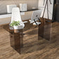 Glass Contemporary Rectangular Dining Table Clear Glass Table with Double Pedestal Clearhalo 'Dining Tables & Seating' 'Dining Tables' 'dining_table' 'furn' 'furn_dining_table' 'Furniture' 'furniture_dining_table' 'Kitchen & Dining Furniture' 'kitchen' 'kitchen_dining_table' 1200x1200_13ba8c88-5b23-4fab-9d6f-93ac74096e1a