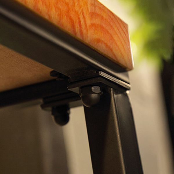 Modern Brown Wood Bistro Table with Rectangle Table Top Trestle Table - 42" H Clearhalo 'Bar Furniture' 'Bar Tables' 'bar_tables' 'furn' 'furn_bar_tables' 'Furniture' 'furniture_bar_tables' 'Kitchen & Dining Furniture' 1200x1200_13bc204a-eec3-44d9-8b7f-875f7eef40e7