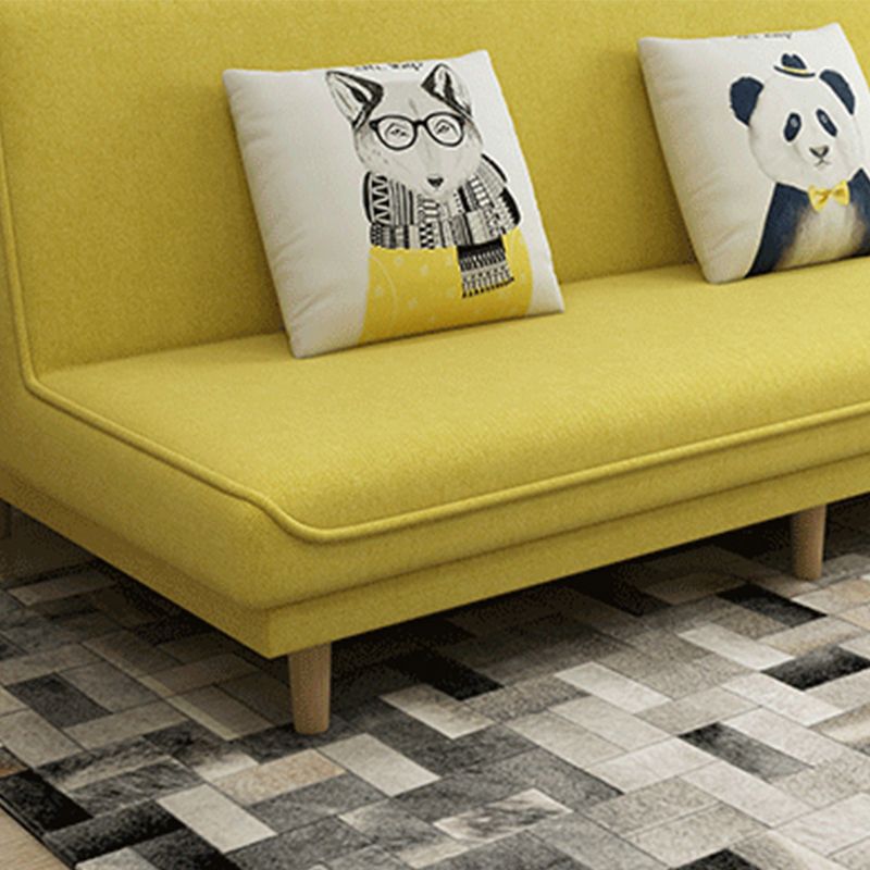 Contemporary Tight Back Armless Convertible Cotton Blend Sofa Bed Clearhalo 'furn' 'furn_sofas' 'Furniture' 'furniture_sofas' 'Living Room Furniture' 'Sofa' 'sofas' 1200x1200_13bef5a8-904a-4826-8bf7-0f78889af5b5