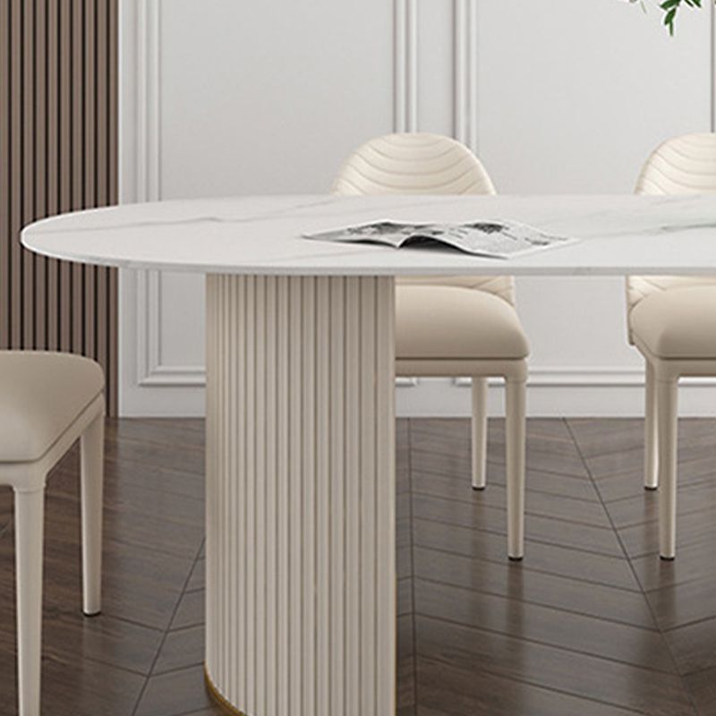 Oval Sintered Stone Dining Table Traditional Luxury Dining Table for Home Use Clearhalo 'Dining Tables & Seating' 'Dining Tables' 'dining_table' 'furn' 'furn_dining_table' 'Furniture' 'furniture_dining_table' 'Kitchen & Dining Furniture' 'kitchen' 'kitchen_dining_table' 1200x1200_13bf32ba-036e-4c31-9e78-e55ebecc577b