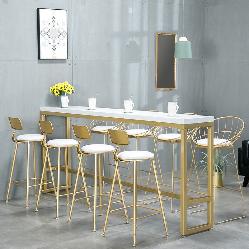 Glam – ensemble de Table de bar rectangulaire avec tabourets hauts en métal, 1/2/5/9 pièces, pour la maison