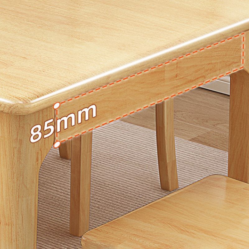 Table de salle à manger de Style simple, Table de dîner rectangulaire en bois massif pour la cuisine