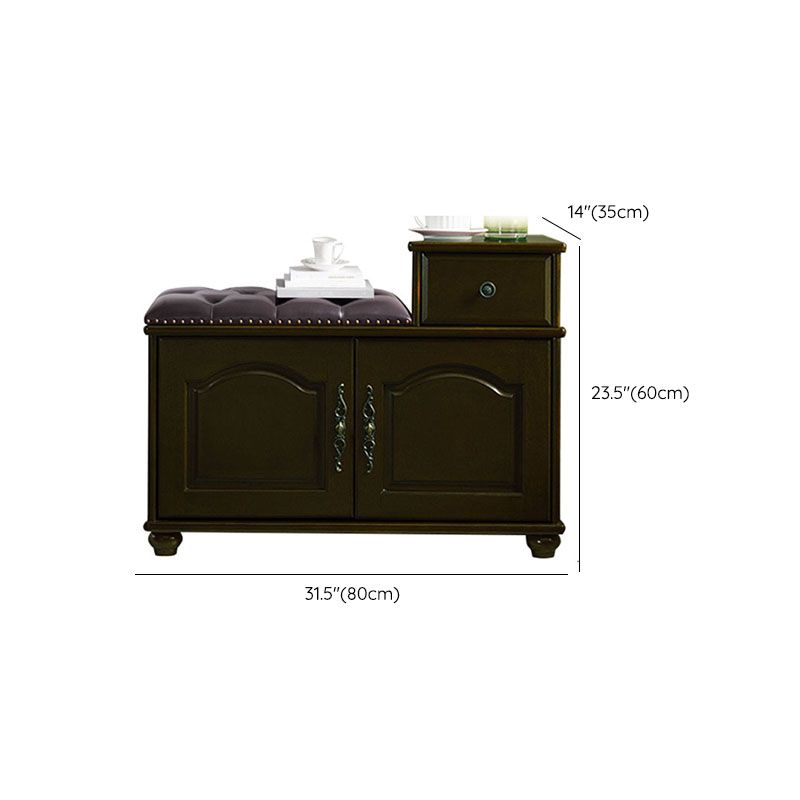 Traditional Entryway Bench Solid Wood Bench with Upholstered , 13.65 Inch W Clearhalo 'Benches' 'Chairs & Seating' 'furn' 'furn_benches' 'Furniture' 'Living Room Furniture' 1200x1200_13bf9aaa-7635-4463-b97d-eb77a0845154
