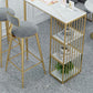 Industrial Style Bar Table Stone Rectangle Pub Table for Outdoor and Breakroom