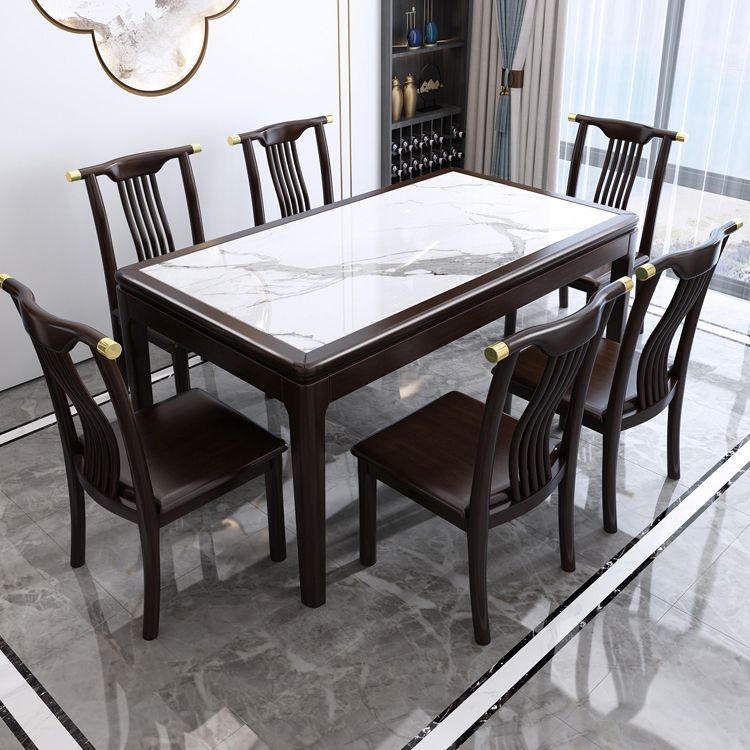 Rectangle Wood Color Dining Table Sintered Stone Table Mid-Century with 4 Legs Clearhalo ' dining_table' 'Dining Tables & Seating' 'Dining Tables' 'furn' 'furn_dining_table' 'Furniture' 'furniture_dining_table' 'Kitchen & Dining Furniture' 'kitchen&dining_furn' 'kitchen' 'kitchen_dining_table' 1200x1200_13c0fd9a-c6d4-4fe0-afb3-9d9794c8c79b