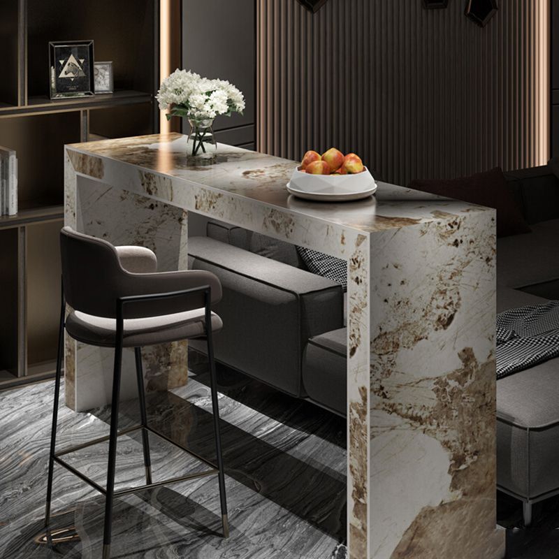 Modern Style Rectangle Stone Bar Stool Table Table for Living Room Clearhalo 'Bar Furniture' 'Bar Tables' 'bar_tables' 'furn' 'furn_bar_tables' 'Furniture' 'Kitchen & Dining Furniture' 1200x1200_13c2382c-7703-44a9-ba3f-cb4db4a24541