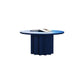 Contemporary Cocktail Table Solid Wood Round Pedestal Single Coffee Table
