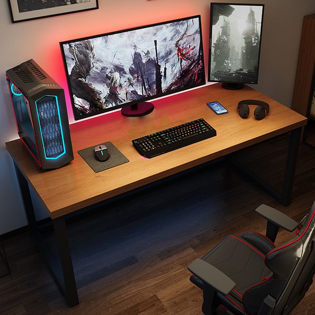 Rectangular Shaped Computer Desk Brown Writing Desk for Home Clearhalo 'furn' 'furn_office_desk' 'Furniture' 'Office Desks' 'Office Furniture' 'office_desk' 1200x1200_13c4521b-c1f2-4efa-b7d2-5f959d53f7ed