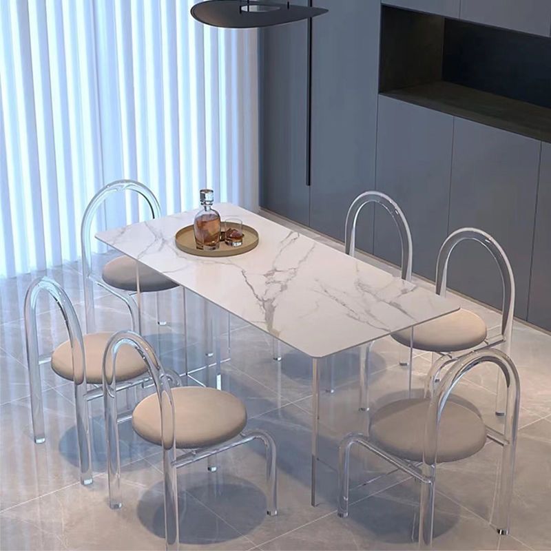 Minimalist 1/5/7 Pieces Dining Set with Cushion Chair and Double Pedestal Table Furniture Clearhalo 'Dining Room Sets' 'Dining Tables & Seating' 'dining_room_set' 'furn' 'furn_dining_room_set' 'Furniture' 'furniture_dining_room_set' 'Kitchen & Dining Furniture' 'kitchen&dining_furn' 'kitchen' 1200x1200_13c4df31-fba0-465f-9881-6b390373fce9