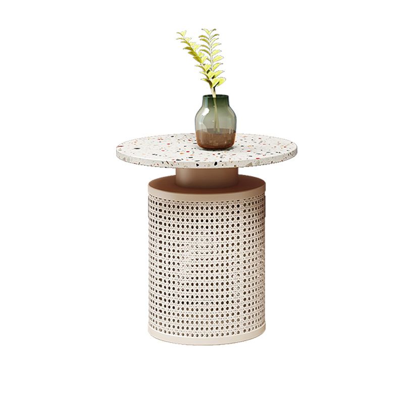 Eigentijdse ronde cocktailtafel met leistenen frame koffiecocktailtafel
