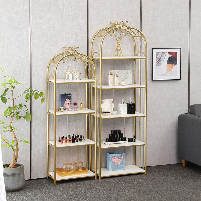 Estantería de estantería moderna de oro Etagere Metal Open Bookcase para sala de estar