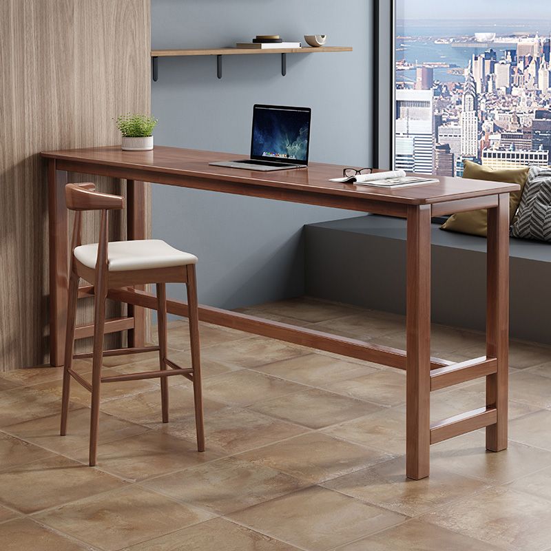 Modern Indoor Bar Dining Table Rectangle Trestle Wood Bar Table Clearhalo 'Bar Furniture' 'Bar Tables' 'bar_tables' 'furn' 'furn_bar_tables' 'Furniture' 'Kitchen & Dining Furniture' 1200x1200_13c5ad25-ebc4-4633-81f9-c04811071f48