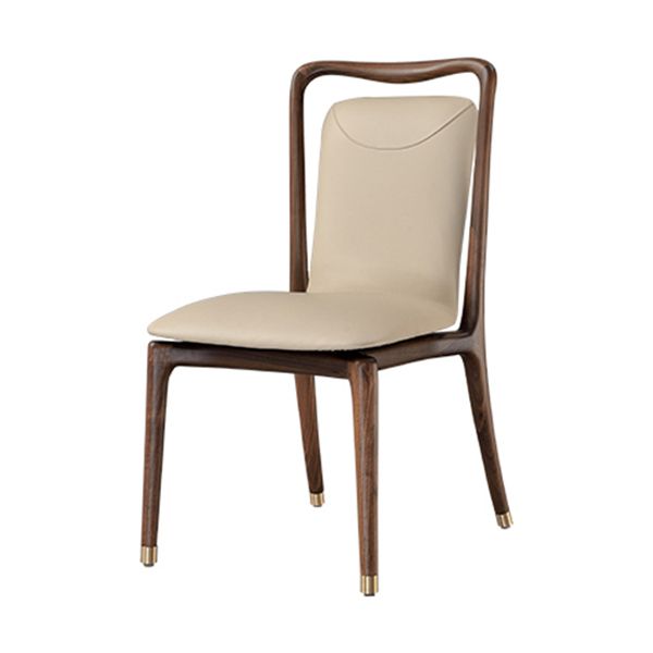 Dining Room Contemporary Walnut Wood Upholstered Solid Back Dining Chair Clearhalo 'Dining Chairs' 'Dining Tables & Seating' 'dining_chair' 'furn' 'furn_dining_chair' 'Furniture' 'Kitchen & Dining Furniture' 1200x1200_13c5b55e-f7a5-46bf-915c-9f606b14ac11