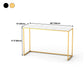 Tavolo da divano di divano rettangolo di ferro in marmo glam tavolo da console con telaio resistente