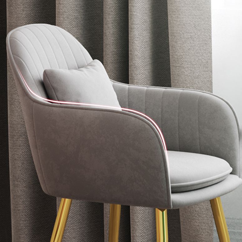 Scandinavian Style Metal Dining Chair Bedroom Upholstered Chair with Arm Clearhalo ' kitchen&dining_furn' 'Dining Chairs' 'Dining Tables & Seating' 'dining_chair' 'furn' 'furn_dining_chair' 'Furniture' 'furniture_dining_chair' 'Kitchen & Dining Furniture' 'kitchen' 1200x1200_13ca555c-ffb1-4e6e-b1ab-42ce16876709