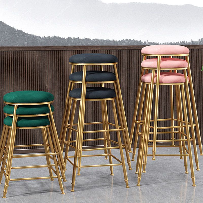 Nordic Design Stackable Backless Barstools for Home Upholstered Bar Stools with Metal Legs Clearhalo 'Bar Furniture' 'Bar Stools' 'bar_stools' 'furn' 'furn_bar_stools' 'Furniture' 'furniture_bar_stools' 'Kitchen & Dining Furniture' 1200x1200_13cac9d4-4808-4d2e-bed5-54582ee442af
