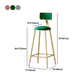 Nordic Style Backrest Counter Stool Iron Cafe Bar Stool with Velvet Cushion and Pedal Clearhalo 'Bar Furniture' 'Bar Stools' 'bar_stools' 'furn' 'furn_bar_stools' 'Furniture' 'furniture_bar_stools' 'Kitchen & Dining Furniture' 1200x1200_13cb5a84-7279-44a2-829b-2a6dcff204f3