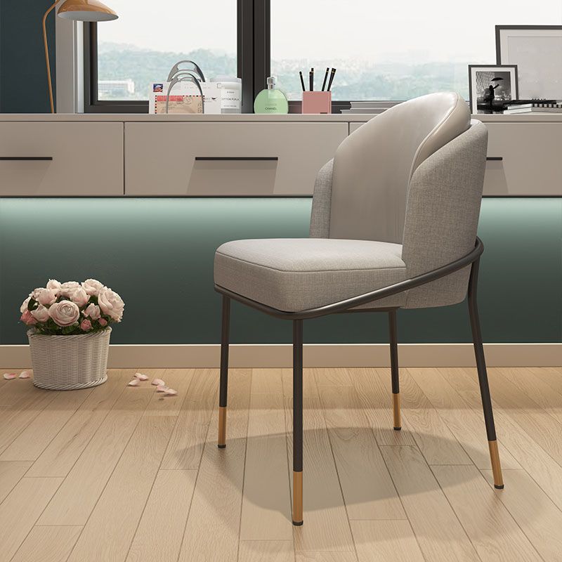 Glam Metal Dining Armless Chair Upholstered Side Chairs for Home Use Clearhalo ' kitchen&dining_furn' 'Dining Chairs' 'Dining Tables & Seating' 'dining_chair' 'furn' 'furn_dining_chair' 'Furniture' 'furniture_dining_chair' 'Kitchen & Dining Furniture' 'kitchen' 1200x1200_13cb7b6c-d574-4a9f-a57f-1a85d199fa85