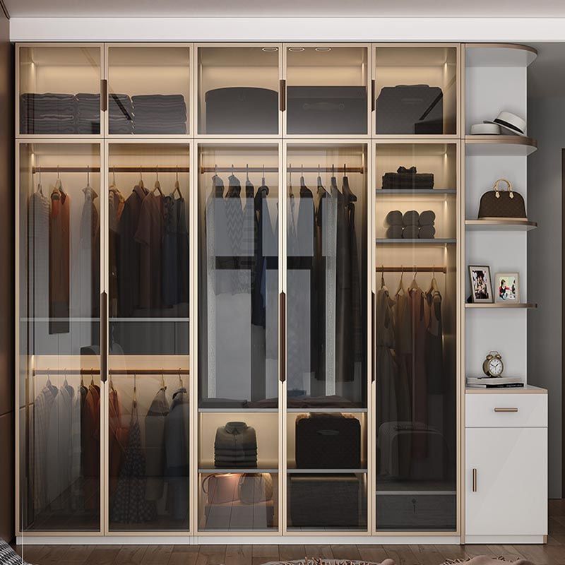 Modern Style Wardrobe White Color Wood Wardrobe Closet with Shelves Clearhalo 'Armoires & Wardrobes' 'armoires_wardrobes' 'Bedroom Furniture' 'furn' 'furn_armoires_wardrobes' 'Furniture' 1200x1200_13cca12b-f32d-46df-aa9c-e13733db6ac5