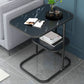 Glam Black/White Wood Side Table Stainless Steel Frame End Table