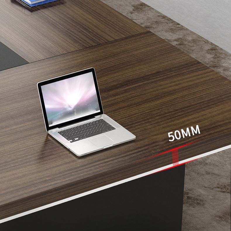 Scrivania rettangolare in legno di gestione industriale di gestione dei cavi da ufficio