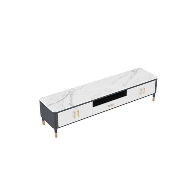 Stone Media Console Glam Faux Wood 1 Drawer TV Console with Doors Clearhalo 'furn' 'furn_tv_stands_entertainment_centers' 'Furniture' 'Living Room Furniture' 'TV Stands & Entertainment Centers' 'TV Stands & Media Storage Furniture' 'tv_stands_entertainment_centers' 1200x1200_13d0c37b-c154-41aa-a722-b8c225838b81