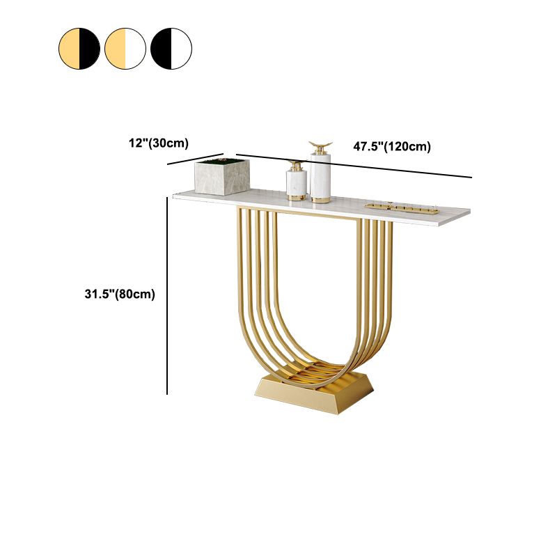 Table de consola blanca/negra de 11.81 pulgadas de ancho Table de sofá consola contemporánea