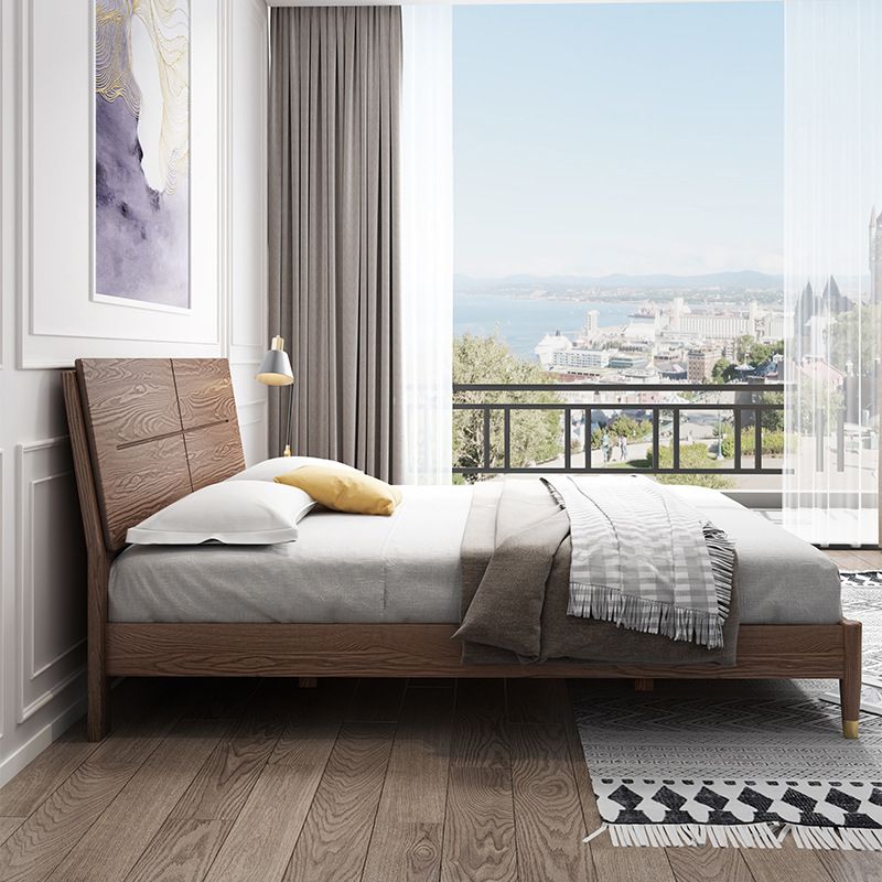 Color sólido de color rectangular Panel de cama Ceniza Cena estándar con cabecera